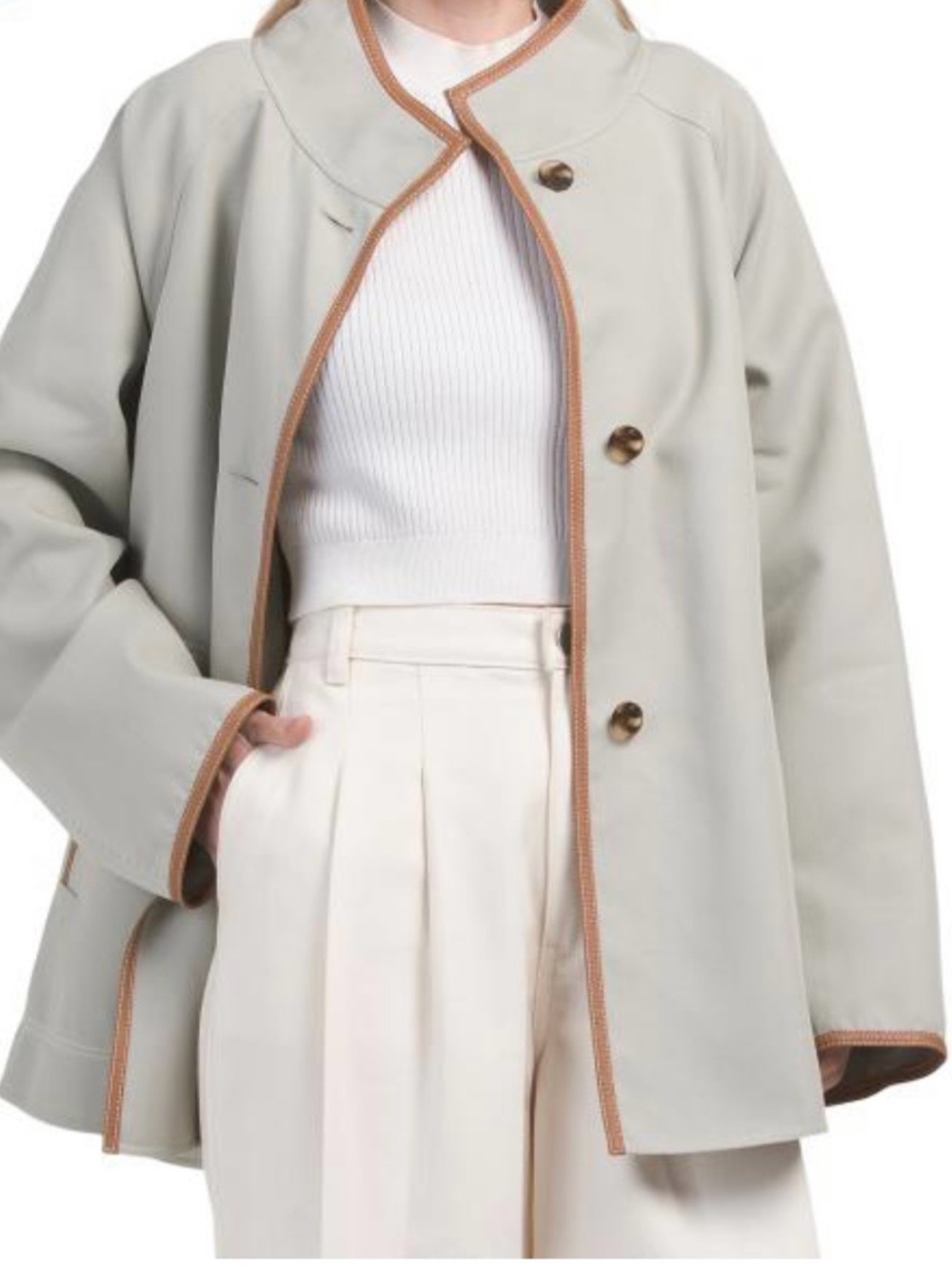 Lafayette 148 New York Cotton Double-Face Reversible Oversized Car Coat, Size L - Picture 5 of 10